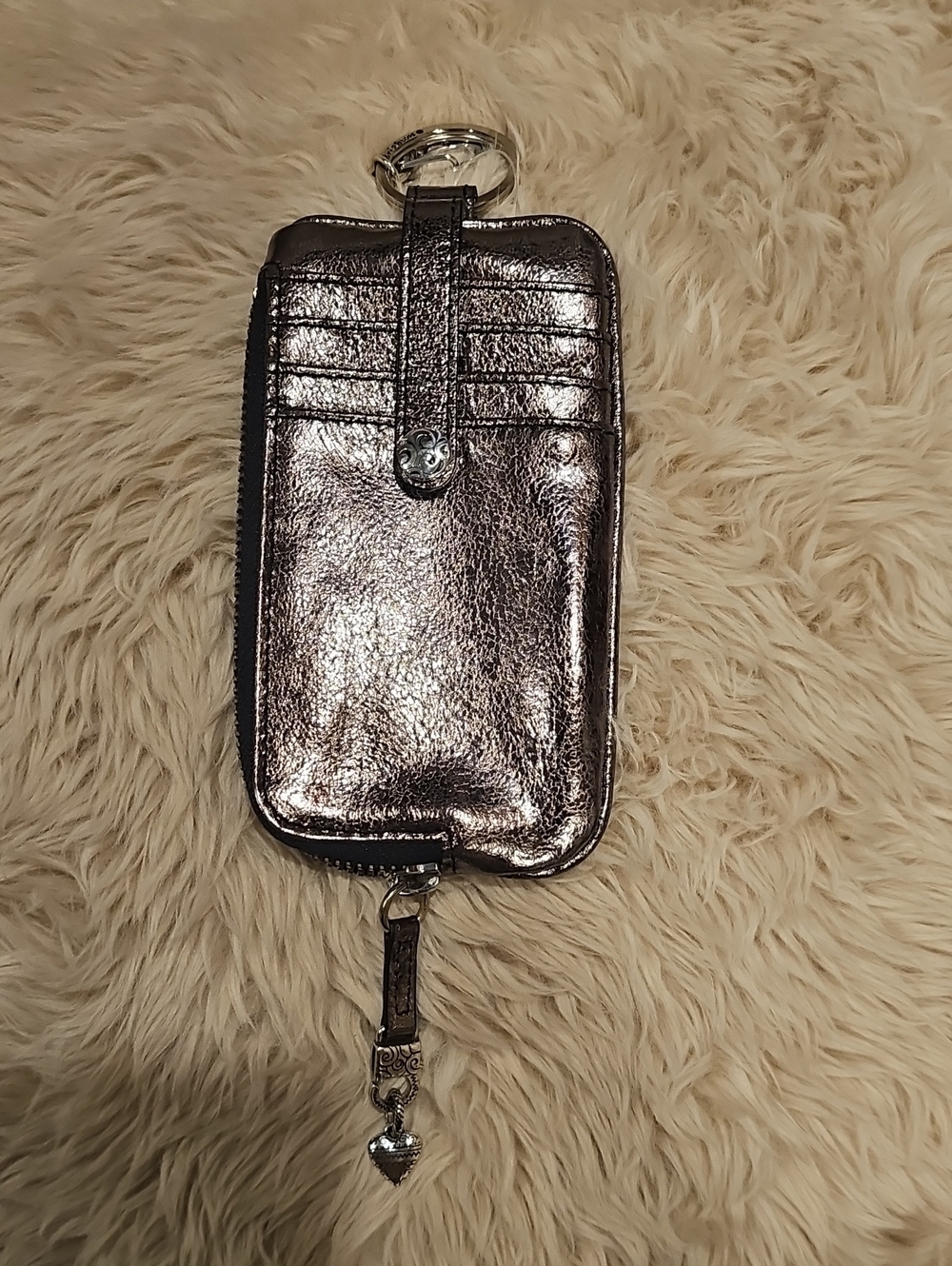 Brighton Metallic Pewter Card & Phone Wristlet